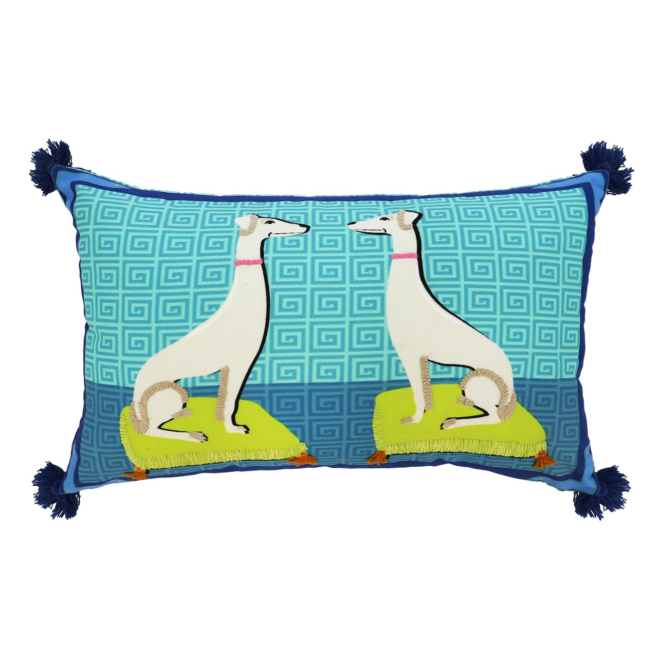 Jonathan Adler x Michaels 12" x 20" Greyhound Dog Pair Pillow with Tassel